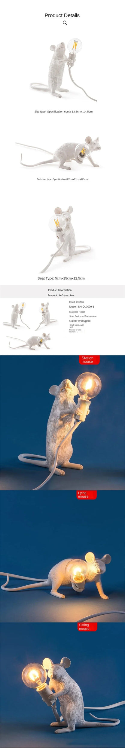 Modern Resin Animal LED Table Lamp