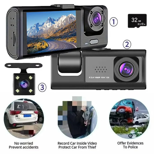 Full HD 3-Lens Dash Cam