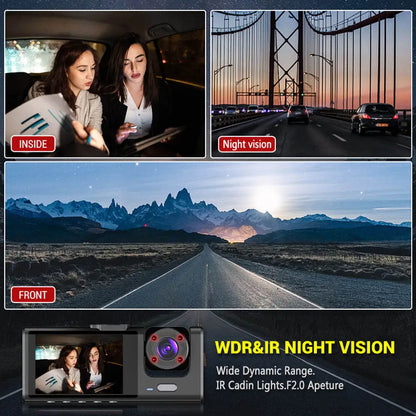 Full HD 3-Lens Dash Cam