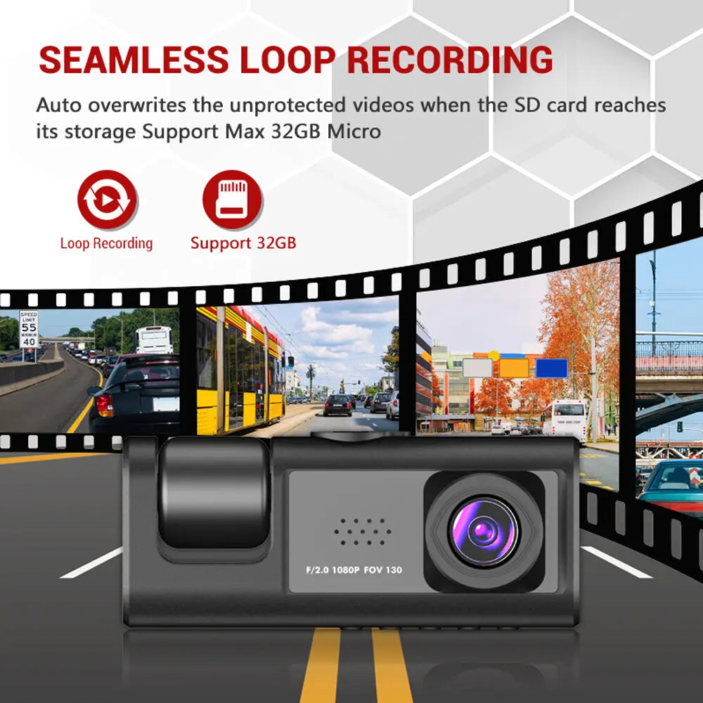 Full HD 3-Lens Dash Cam
